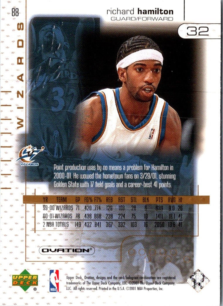 2001 Upper Deck Hardcourt Richard Hamilton