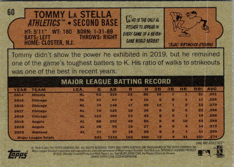 2021 Topps Heritage Red Tommy La Stella