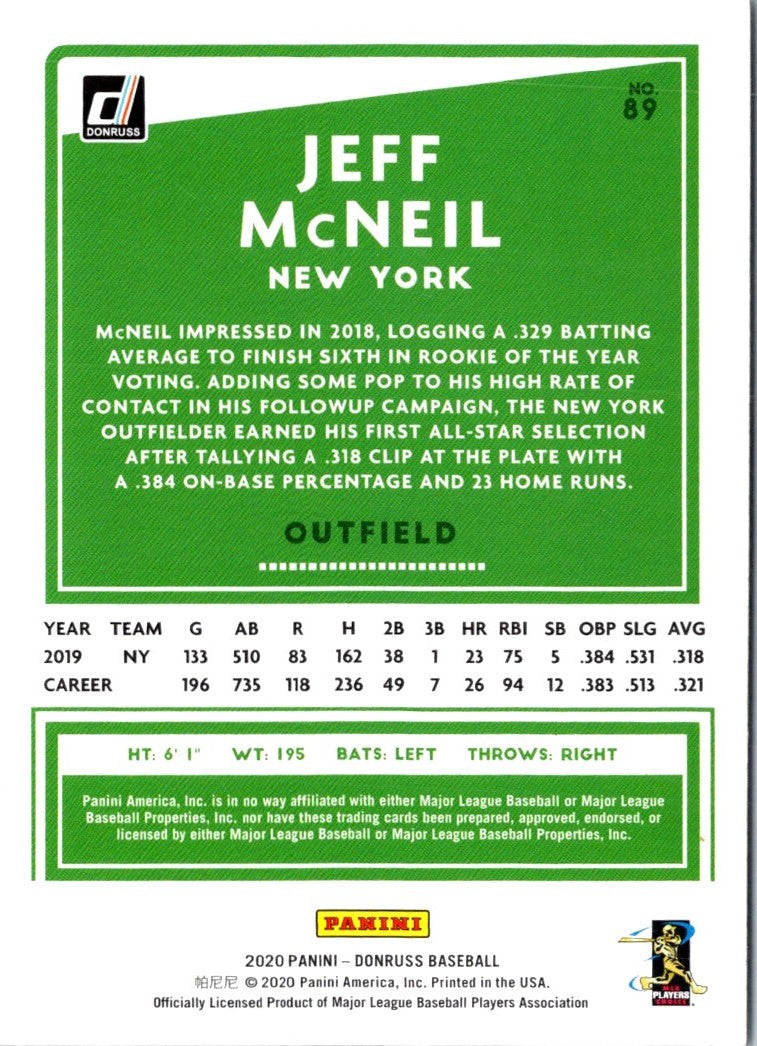 2020 Donruss Jeff McNeil