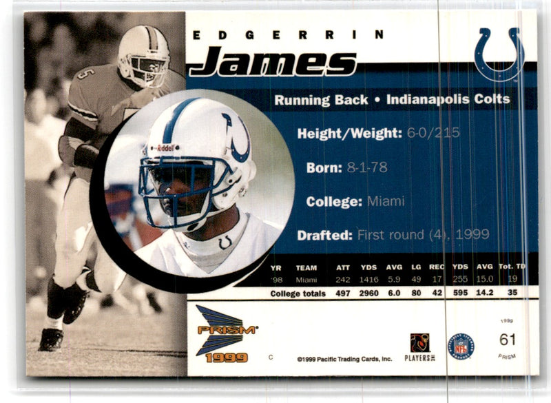 1999 Pacific Crown Royale Rookie Gold Edgerrin James