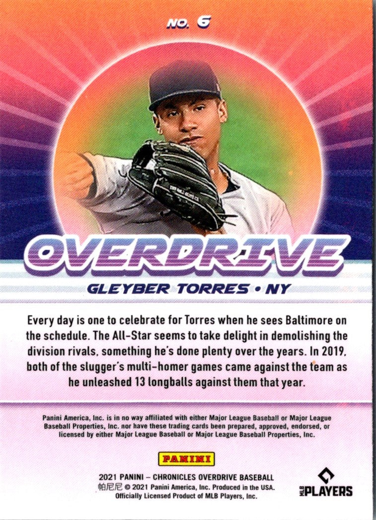 2021 Panini Chronicles Overdrive Gleyber Torres