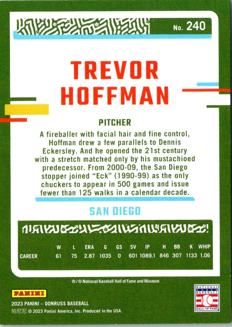 2023 Donruss Holo Blue Trevor Hoffman