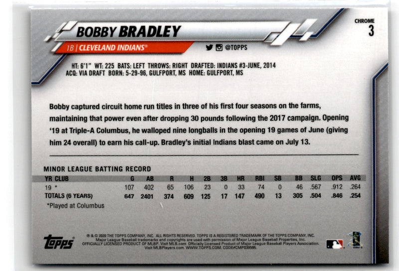 2020 Topps Chrome Bobby Bradley