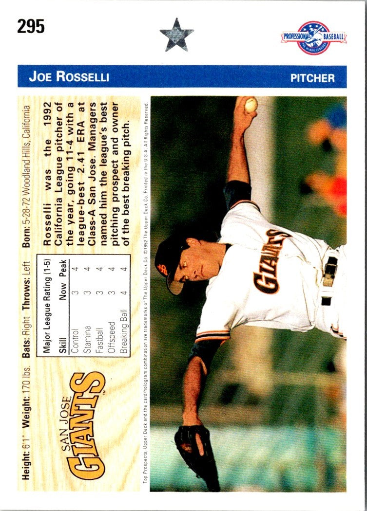 1992 Upper Deck Minors Joe Rosselli