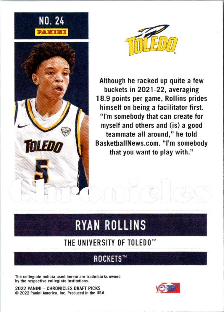 2022 Panini Chronicles Draft Picks Ryan Rollins