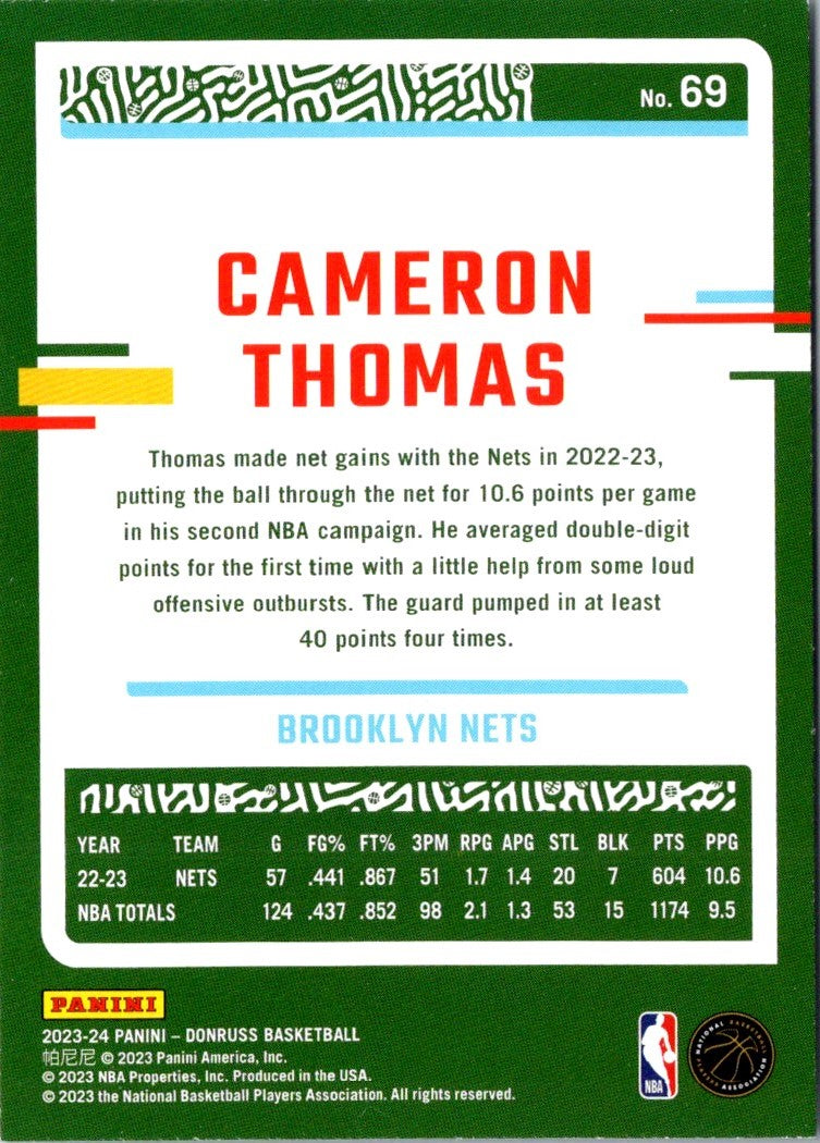 2023 Donruss Cameron Thomas