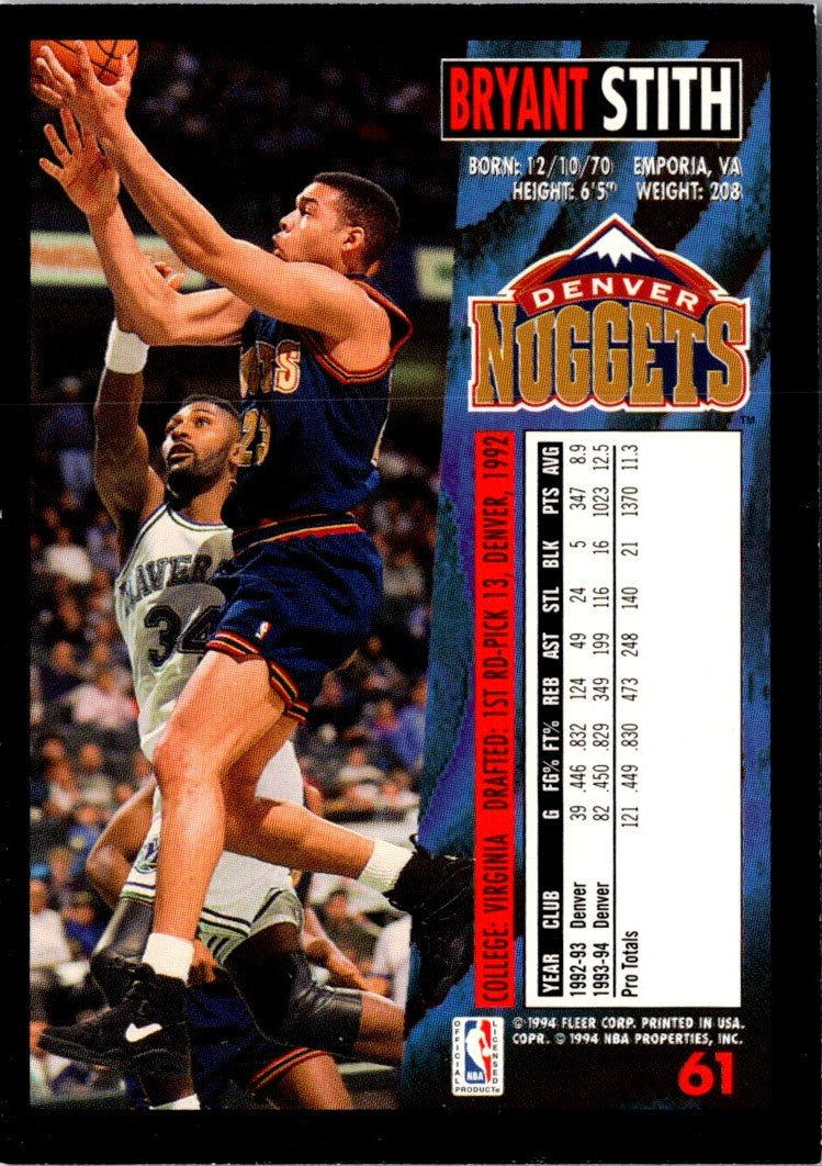 1994 Fleer Bryant Stith