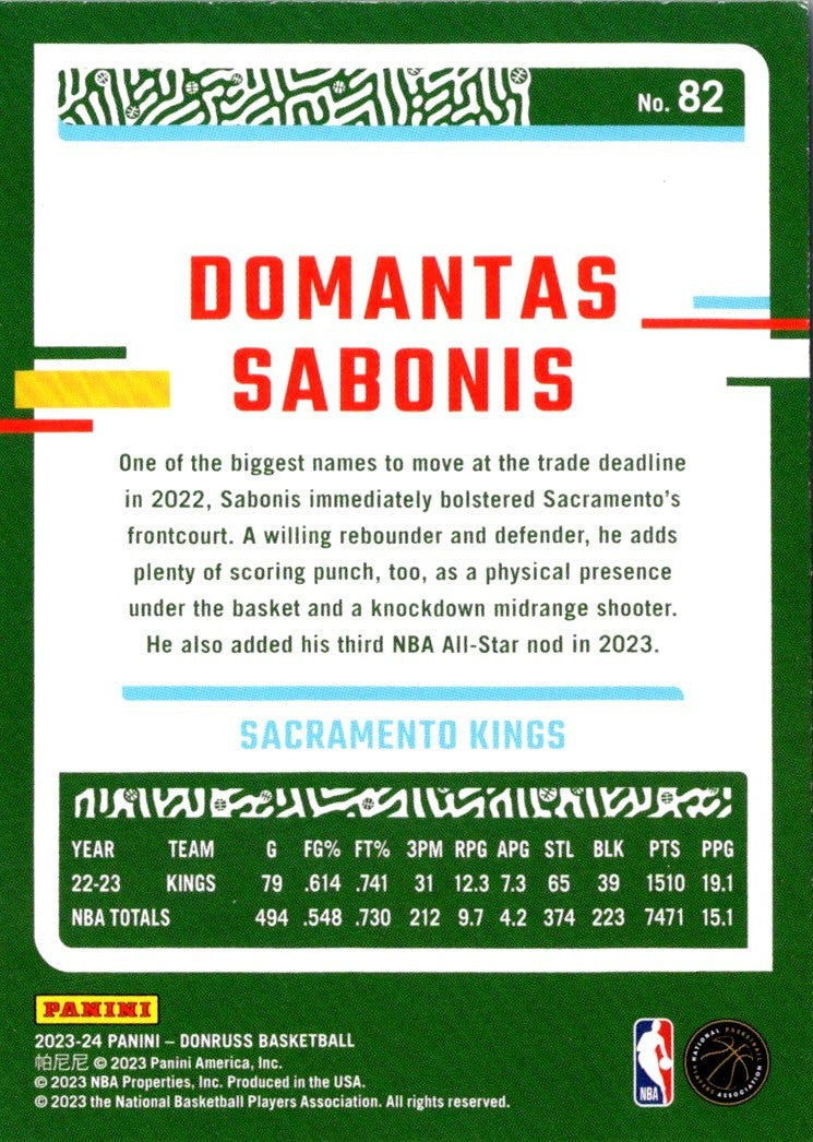 2023 Donruss Domantas Sabonis