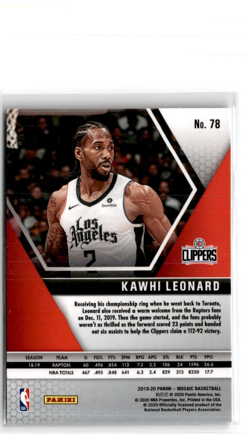 2019 Panini Mosaic Kawhi Leonard