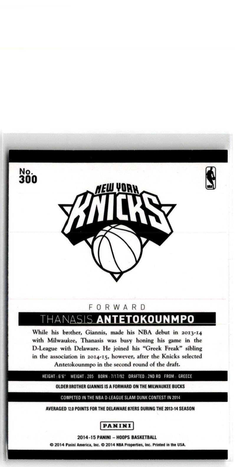 2014 Hoops Red Back Thanasis Antetokounmpo