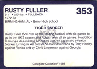 1989 Collegiate Collection Auburn Coke 580 Rusty Fuller #353