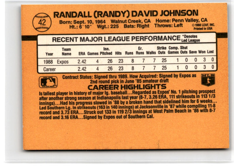 2001 Donruss Randy Johnson