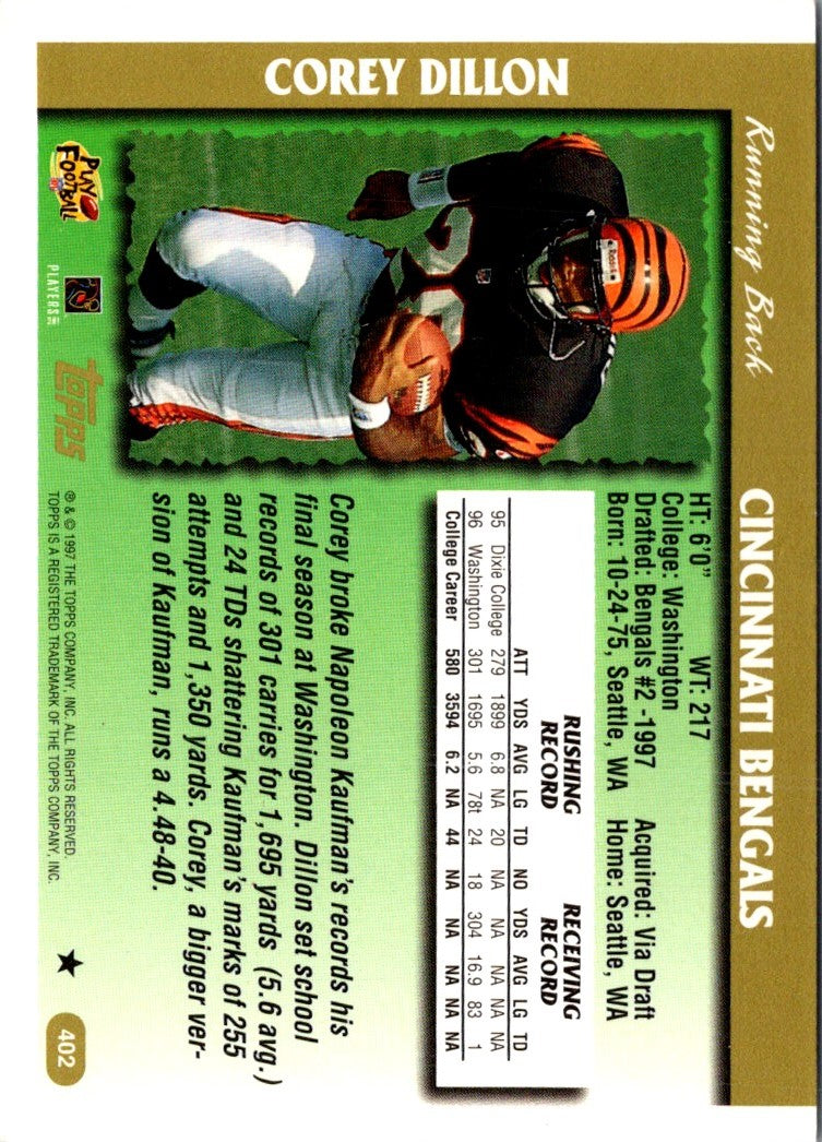 1997 Topps Minted in Canton Corey Dillon