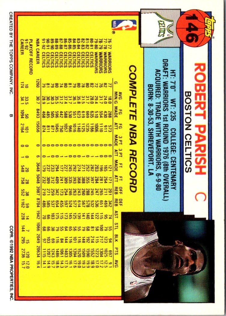1992 Topps Robert Parish