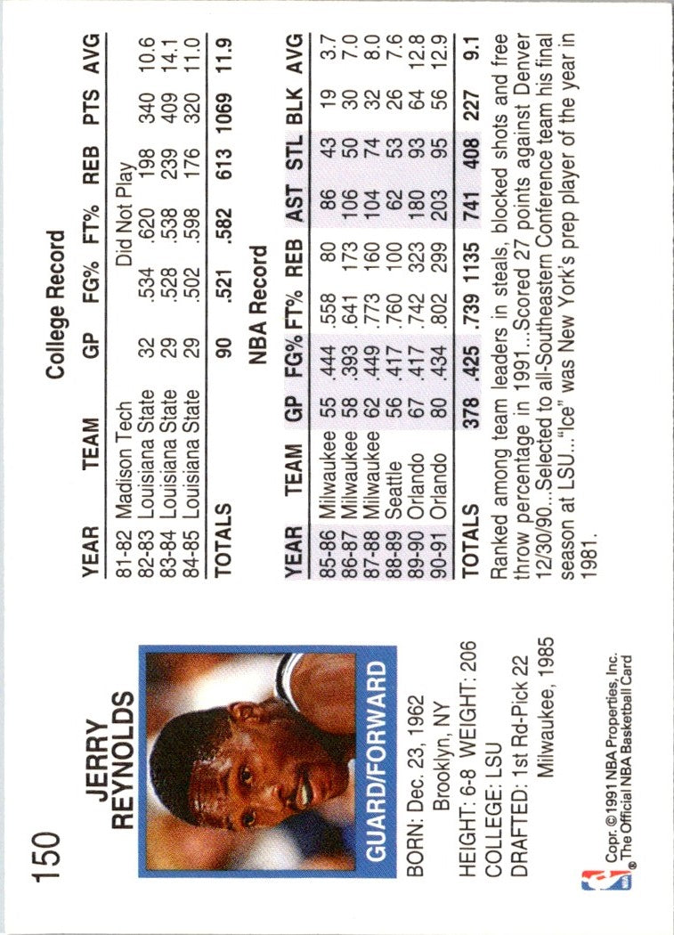 1991 Hoops Jerry Reynolds