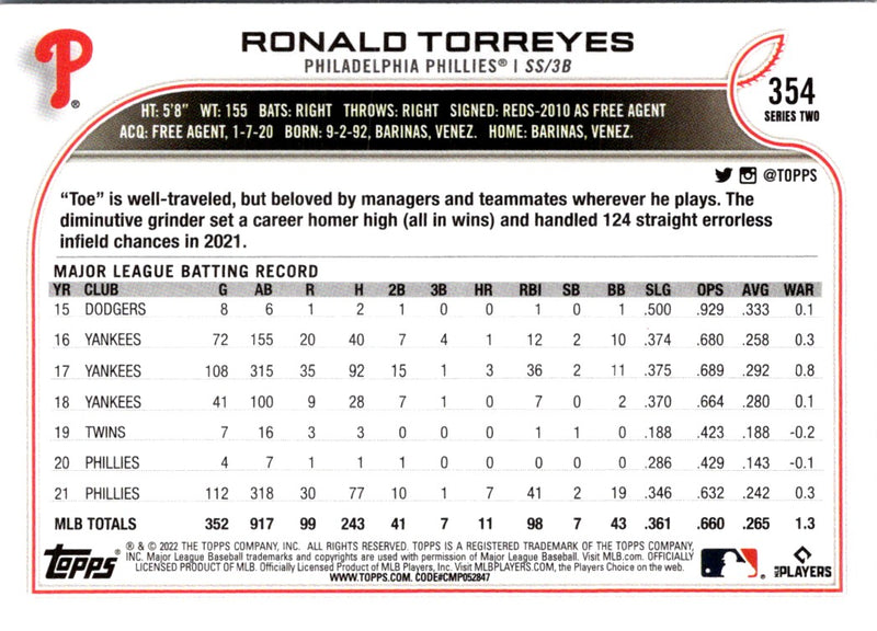 2022 Topps Ronald Torreyes