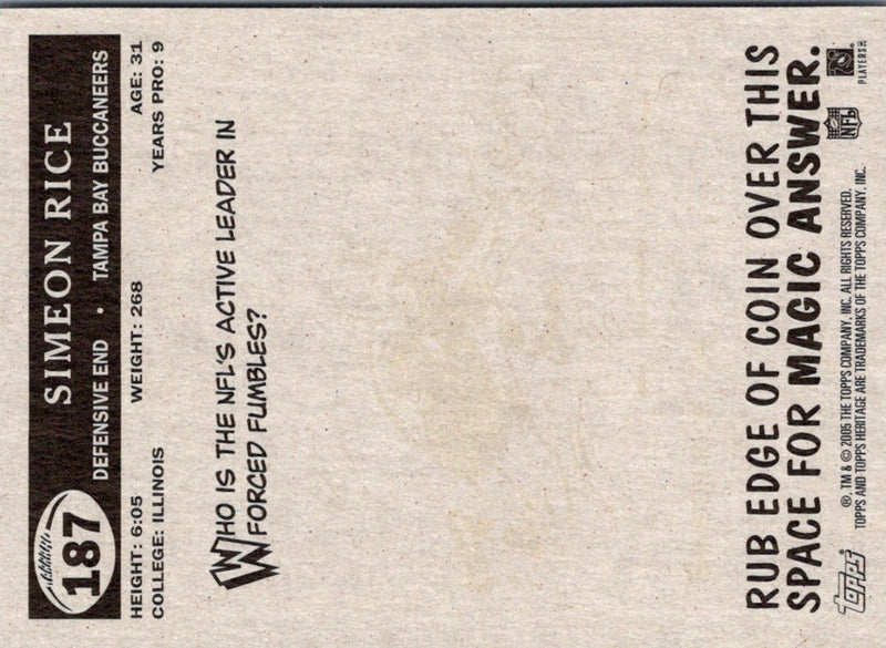 2005 Topps Heritage Simeon Rice