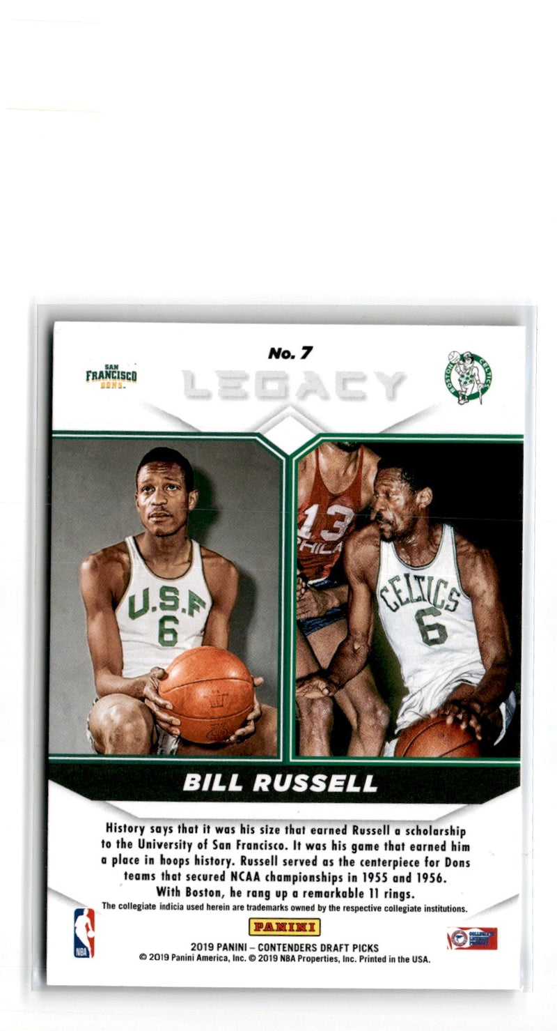 2019 Panini Contenders Draft Picks Legacy Bill Russell