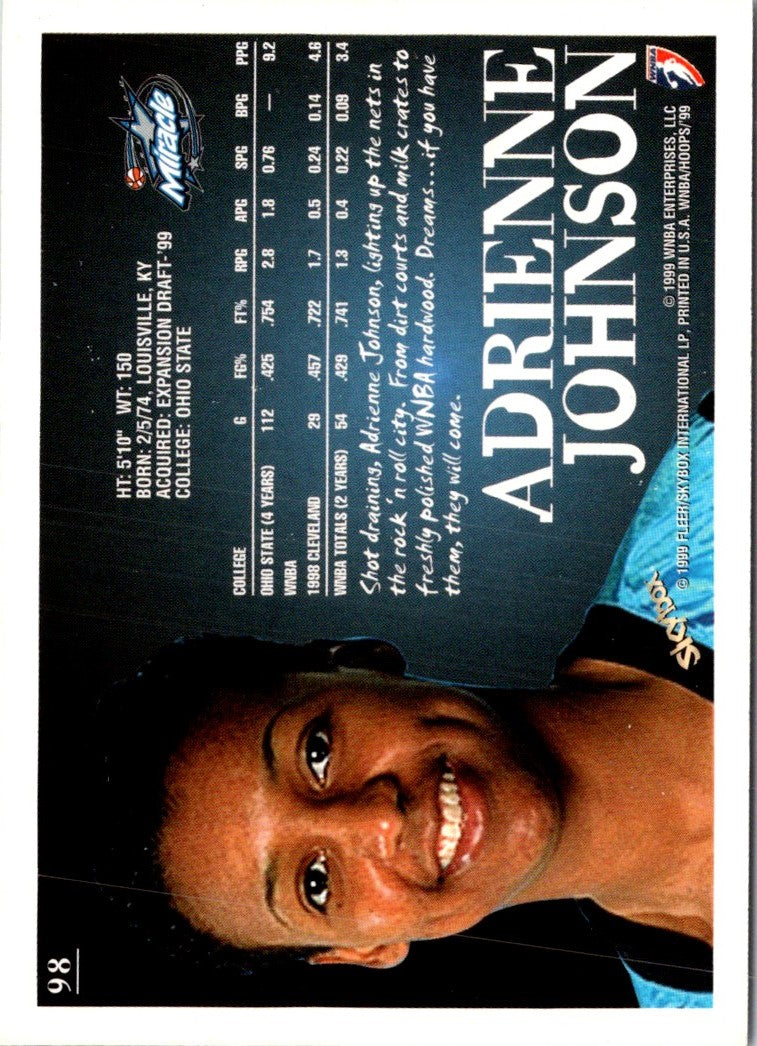 1999 Hoops WNBA Adrienne Johnson