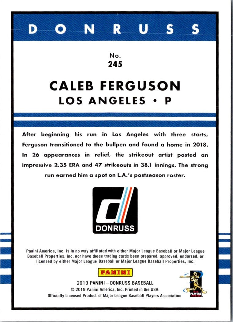 2019 Donruss Caleb Ferguson