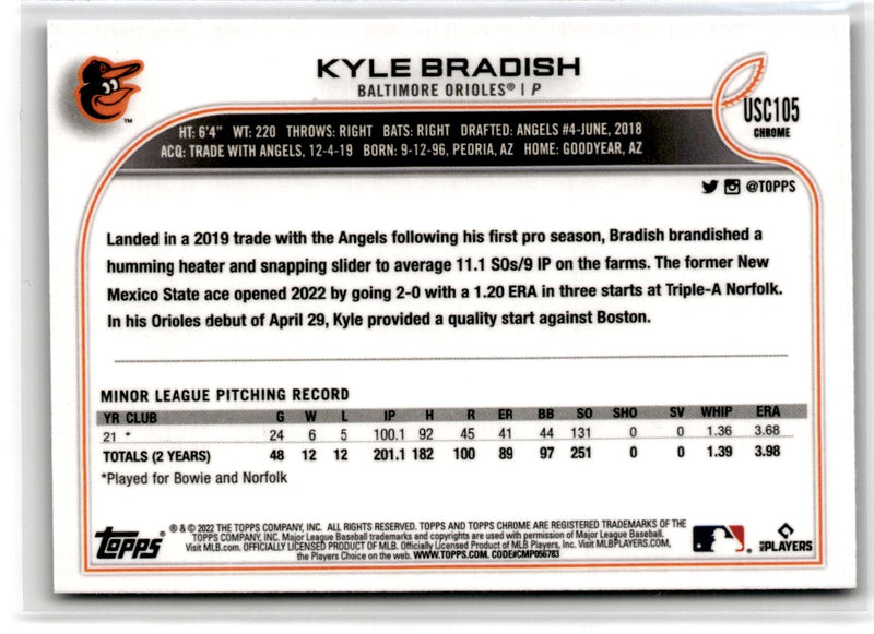 2022 Topps Chrome Update Purple Refractor Kyle Bradish