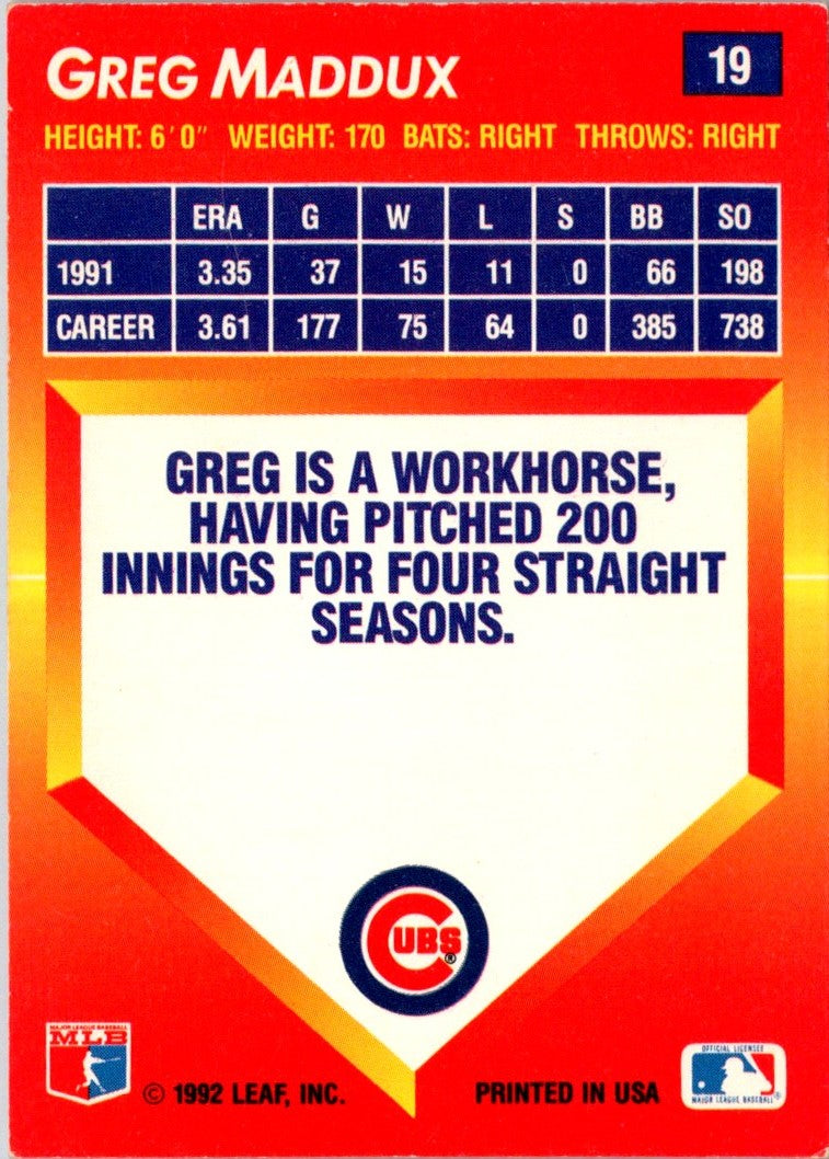 1992 Triple Play Greg Maddux