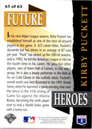 1993 Upper Deck Future Heroes Kirby Puckett