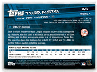 2017 Topps Tyler Austin #43 Rookie
