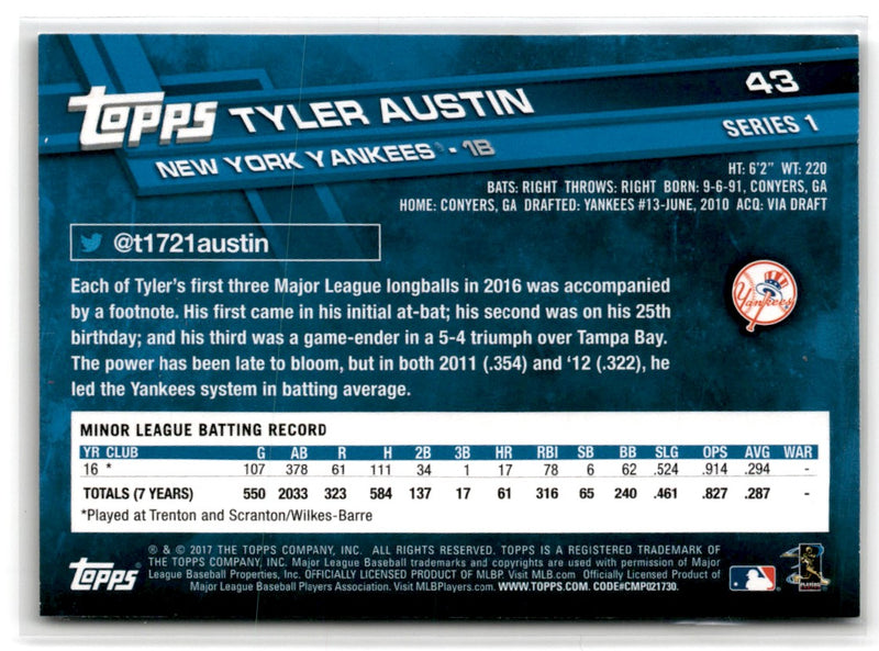 2017 Topps Tyler Austin