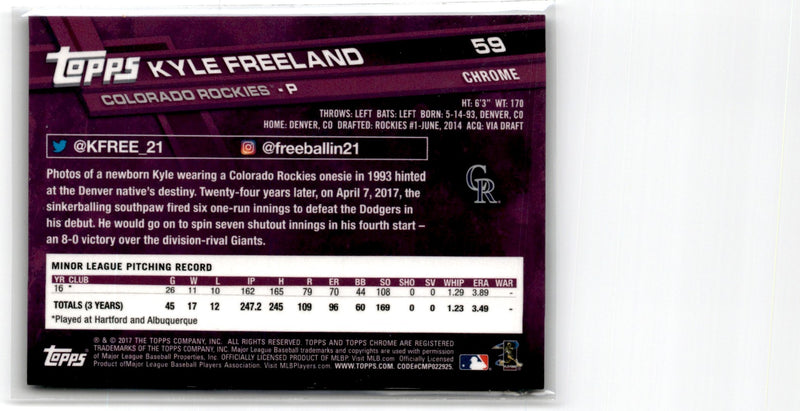 2017 Topps Chrome Kyle Freeland