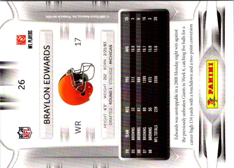 2009 Playoff Prestige Braylon Edwards