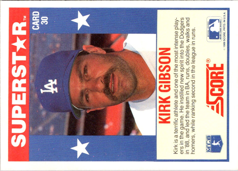 1989 Score Baseball's 100 Hottest Players Kirk Gibson
