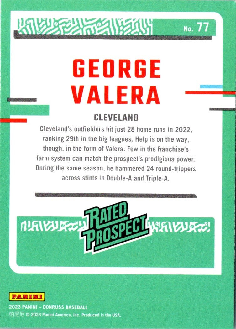 2023 Donruss Holo Blue George Valera