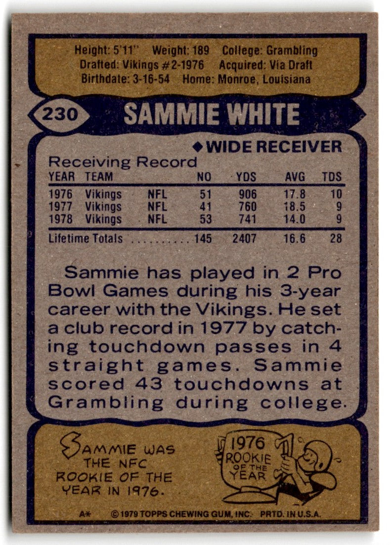 1979 Topps Sammie White