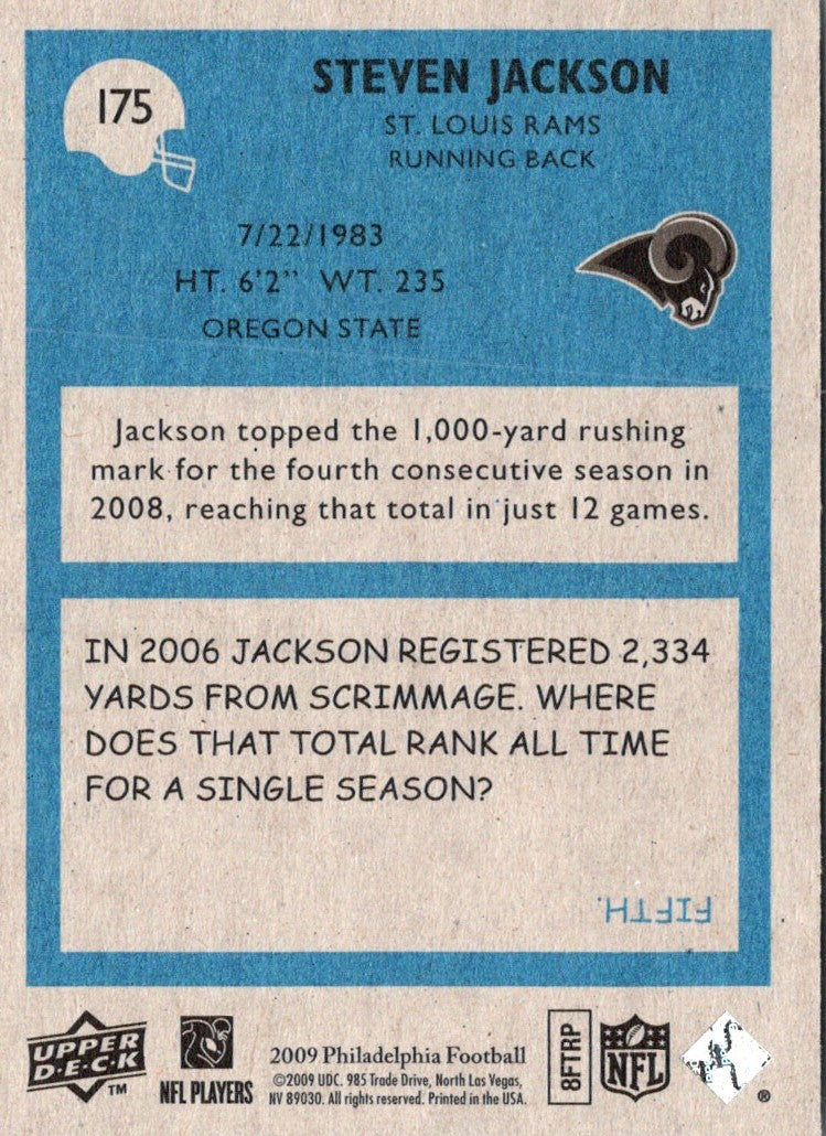 2009 Upper Deck Steven Jackson