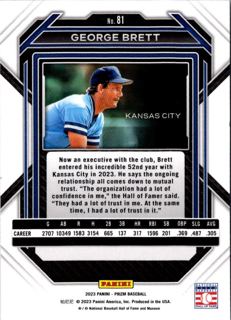 2023 Panini Prizm Blue Ice George Brett