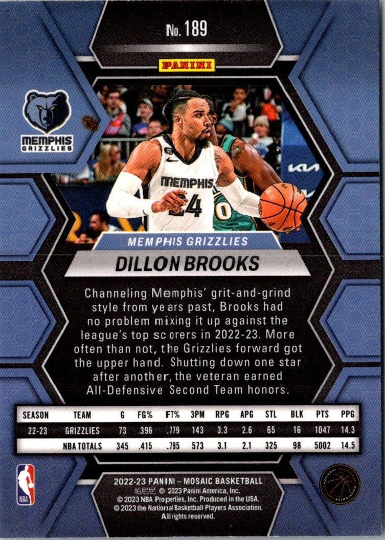 2022 Panini Mosaic Blue Dillon Brooks