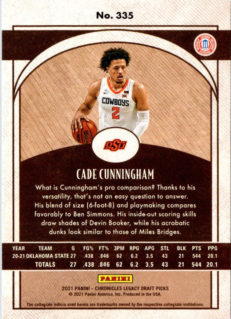 2021 Panini Chronicles Cade Cunningham