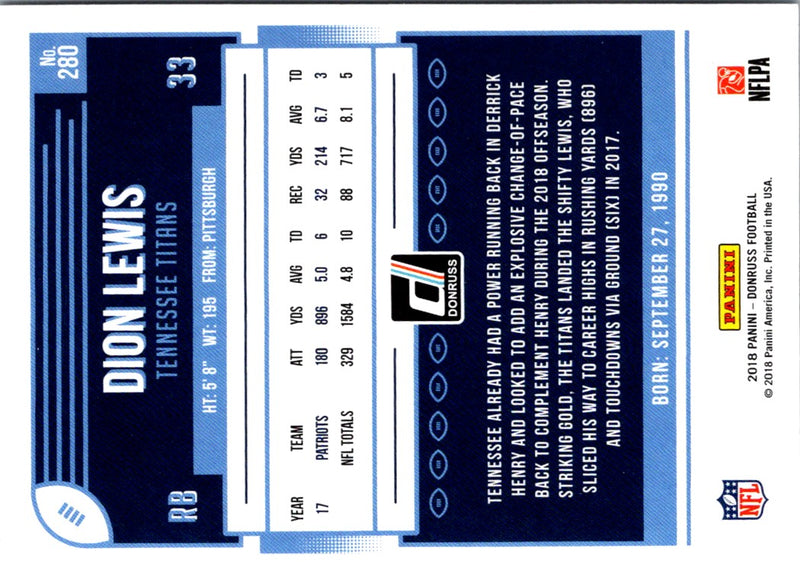 2018 Donruss Dion Lewis