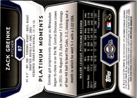 2012 Bowman Platinum Zack Greinke #87