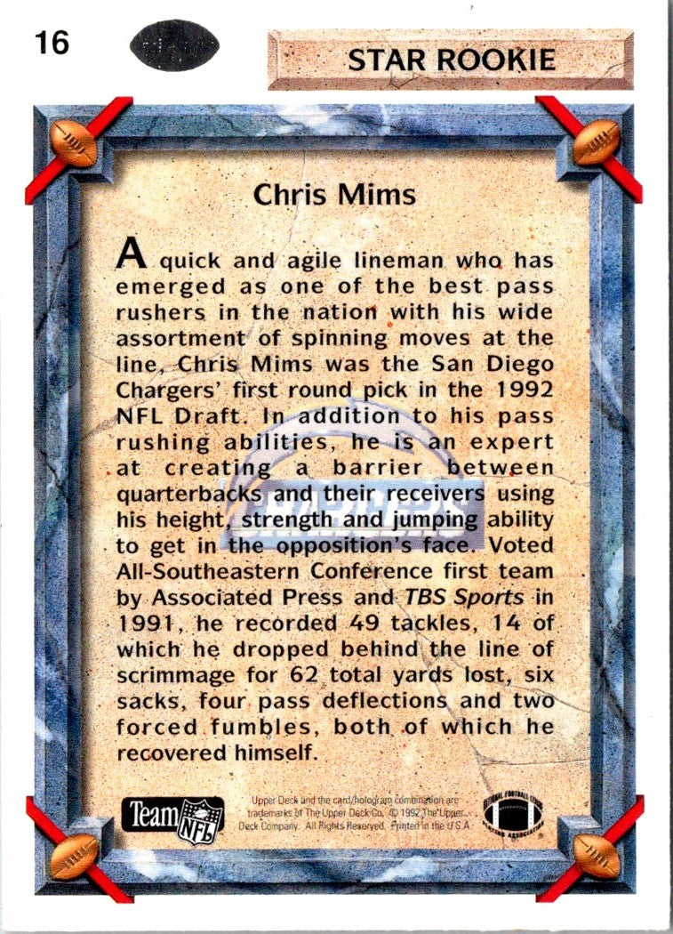 1992 Upper Deck Chris Mims