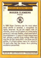 1987 Donruss Super Diamond Kings Roger Clemens #2