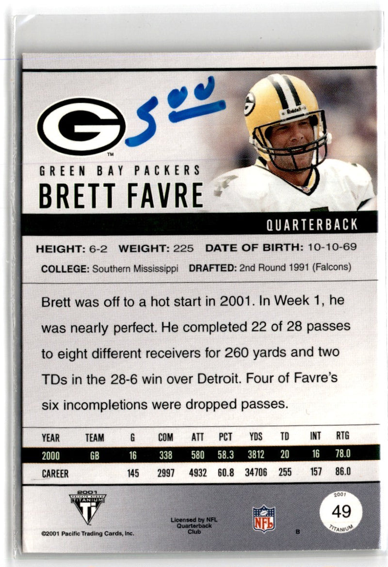 2001 Pacific Titanium Retail Brett Favre