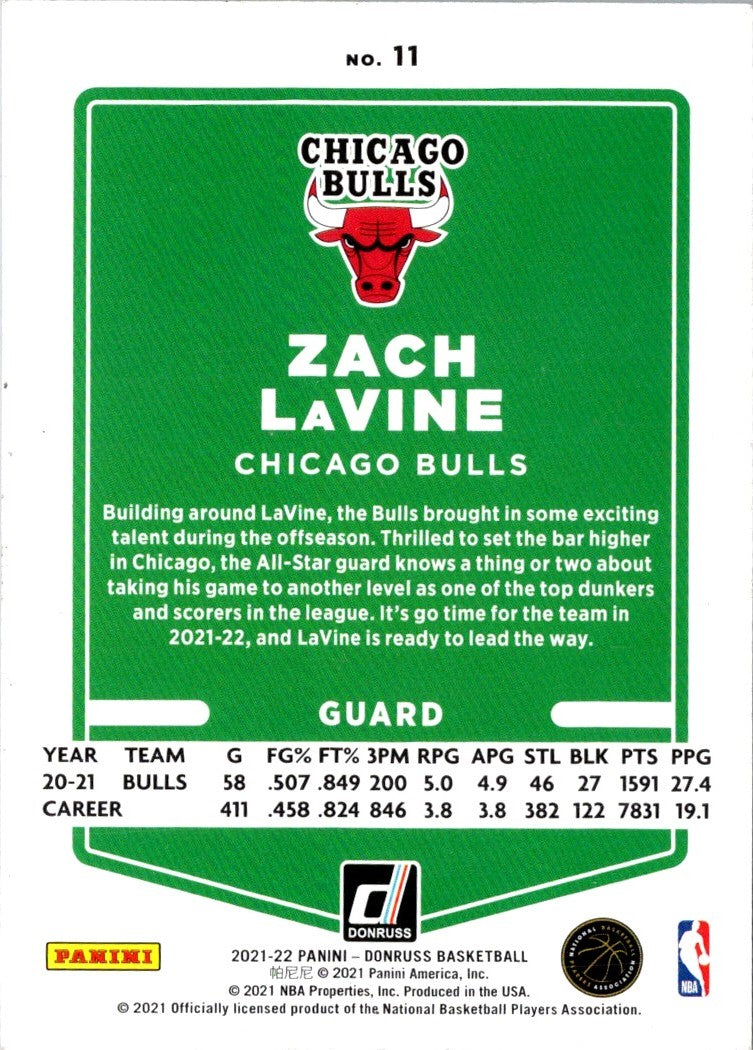 2021 Donruss Holo Red and Gold Laser Zach LaVine