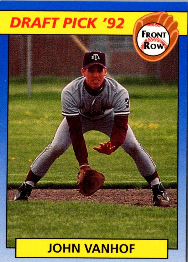 1992 Front Row Draft Picks John Vanhof #85