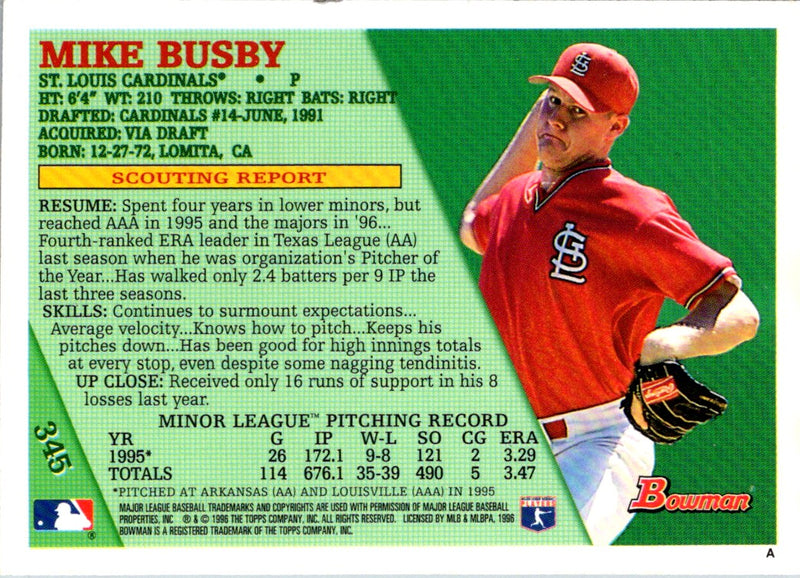 1996 Bowman Foil Mike Busby