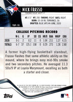 2021 Bowman Platinum Top Prospects Nick Frasso #TOP-19