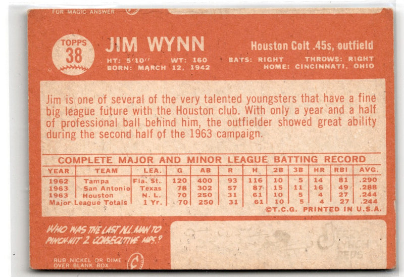 1964 Topps Jim Wynn