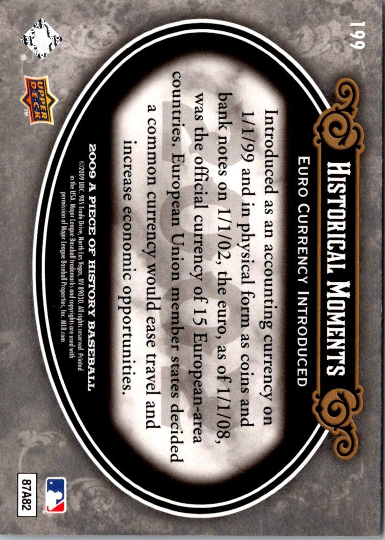 2009 Upper Deck A Piece of History Gold Introduction of