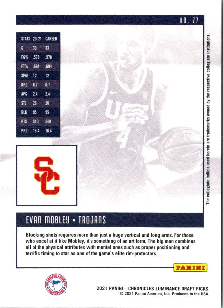 2021 Panini Recon All Systems Go Evan Mobley